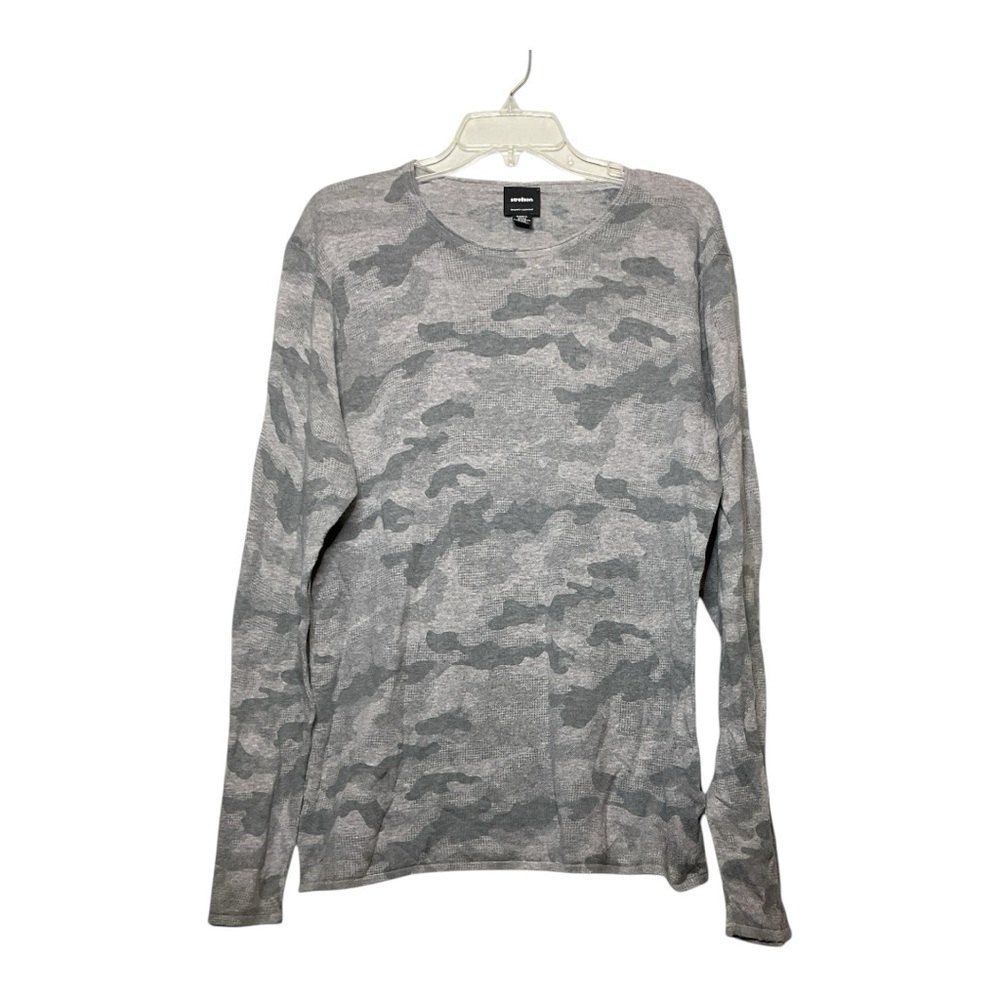 Menโsโ Strellson lightweight, long sleeve, shades of gray camo shirt, size XL